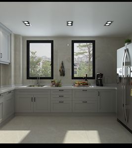 Armoire de cuisine française, armoire de présentation de restaurant sur mesure, bois de chêne massif, design moderne, écologique, résistant à l'eau - Product Image 3