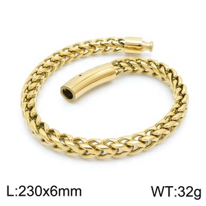 Bracelets unisexes personnalisés en acier inoxydable de haute qualité, plaqués or 18 carats, chaîne blé, pour les fêtes - Product Image 6
