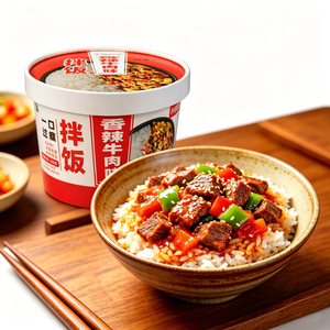 Riz <span class=keywords><strong>instantané</strong></span> au bœuf épicé Halal 62g, <span class=keywords><strong>mini</strong></span>-riz à cuisson rapide en gobelet, lot de 12, repas de riz portable prêt à manger, pour voyage et urgence, vente en gros - Product Image 1