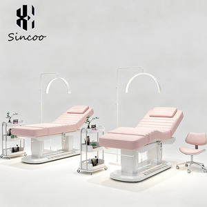 Cama de Pestañas Moderna de Lujo, Silla de Belleza Eléctrica para Salón de Belleza, Cama de Masaje Facial con 4 Motores y LED para Spa - Product Image 4