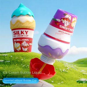 Bouteille à bulles <span class=keywords><strong>de</strong></span> crème glacée en plastique pour bébé, pulvérisation inversée d'eau, bâton à bulles portable pour enfants, jouet d'extérieur anti-fuite, pour les plus âgés - Product Image 1
