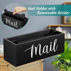 Cross-border wooden <b>mail</b> <b>box</b>, front desk <b>mail</b> storage <b>box</b>, home wall decoration, wooden office sundries organizer <b>box</b> - Product Image 5