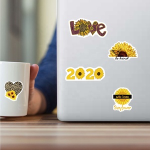 50Pcs Fresh Sunflower Sunshine Flowers Plant <strong>Yellow</strong> <strong>Sticker</strong> For Girl Paper Decal Notebook Luggage Decorative <strong>Stickers</strong> - Product Image 6