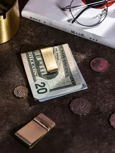 Nhà Sản Xuất Biểu Tượng Tùy Chỉnh Có Thể Được Khắc Kim Loại Ví Trống Money Clip Chủ Thẻ Brass Thép Không Gỉ Dập Các Bộ Phận