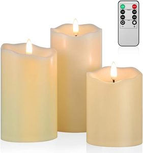 Bougie pilier sans flamme à piles tige cire bougie électronique scintillante avec télécommande déco de noël lumière de bougie LED - Product Image 1