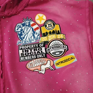 2026 New Custom Rhinestone Oversized Hoodie Streetwear Vintage 3D Embroidered Printed Boxy Cropped Men's Zipper Acid Wash Hoodie - Product Image 3