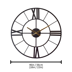 Bán Buôn 22-Inch/56-Cm Cổ Điển Phòng Khách Kim Loại Trang Trí Đồng Hồ Treo Tường Với La Mã Chữ Số Và Kim Loại Hình Học Đồng Hồ Tường - Product Image 3