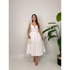 Vestido A-Line con Tirantes Finos 3045, Cintura Natural, Lazo, para Fiesta, Casual, Tejido Transpirable - Product Image 2