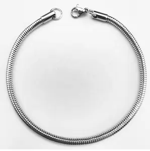 Chain Bracelet Stainless Steel Metal DIY Charm Bracelet 1.2mm/1.5mm/2mm/3mm/4mm Round Snake Bone Chain Bracelet