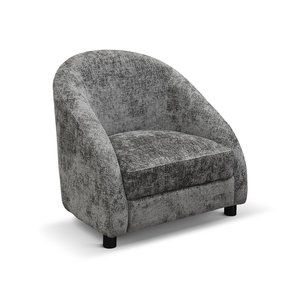 Sillón Aladino con Tapicería de Tela Gris y Base de Metal para Sala de Estar Interior - Product Image 1