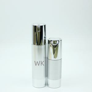 Botella de Bomba de Suero Cosmético sin Aire con Bloqueo de Luz, Botella de Bomba de Loción Dorada Electrochapada, Botella de Bomba de Loción sin Aire con Acabado Metálico Cepillado - Product Image 1