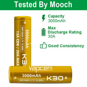 18650 배터리 15A 방전 Vapcell INR18650 3000mAh 30A 최대 방전 전류 3.7v 리튬 이온 18650 3000mAh 배터리 - Product Image 5