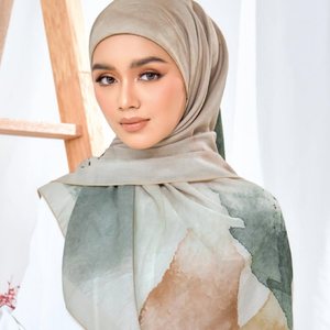 Hijab de gasa con estampado Floral para mujer de primera calidad, venta al por mayor, estilo étnico, pañuelo cómodo, Malasia, transpirable, perfumado, cuatro estaciones - Product Image 2