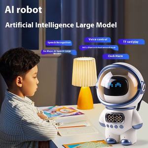 <span class=keywords><strong>Robot</strong></span> éducatif ALBASSA de haute qualité avec haut-parleur intelligent, design astronaute, veilleuse sans fil, musique et roues Mecanum - Product Image 5