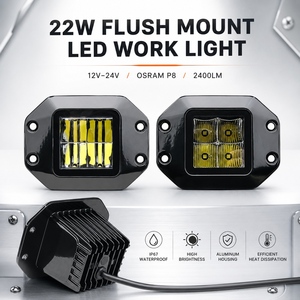 Faro da Lavoro LED 4.5 Pollici 22W, Luce di Guida a Montaggio Incassato, IP67 Impermeabile, 10-32V DC, Lampada Ausiliaria <span class=keywords><strong>OSRAM</strong></span> P8 per Fuoristrada, Camion, SUV - Product Image 4