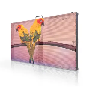 Rideau d'affichage de grille transparente à led polychrome mur vidéo écran d'affichage à led transparent
