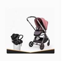 Poussette de luxe pour tout-petits et bébés facile à plier avec grand panier de rangement et grande roue arrière pour un voyage pratique