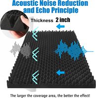 Paneles acústicos 120x60x5cm (48 "x 24" x 2 ") -Paneles de espuma absorbentes de sonido Egg Crate, reducción de ruido-NEGRO