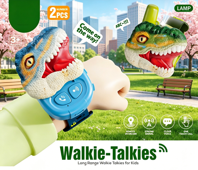 Kids Dinosaur Watch Walkie Talkies Wholesale Long Range Wrist Intercom Portable Outdoor Camping Educational Interactive Plastic