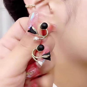 Two Wear <b>Earrings</b> Diamond <b>Crystal</b> Ginkgo Red Flower Pearl Tulip <b>Stud</b> <b>Earrings</b> for Women - Product Image 4