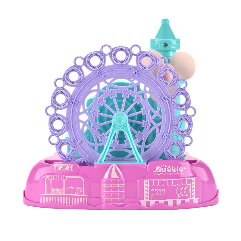 Детские уличные игрушки 2 в 1, электрическая машина для изготовления мыльных пузырей, забавные игрушки-вееры в виде колесика обозрения с подсветкой и музыкой