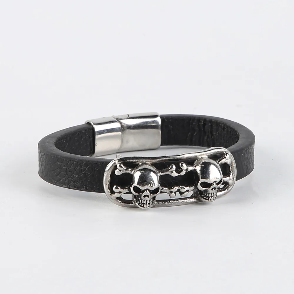 Herren Amazon individualisierbare Uhr Lederschmuck-Armband mit Metallplatte modisch Schmuck-Armband Ledernarmbänder