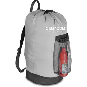 Sac à dos de lavage en nylon robuste avec poche en filet, imperméable, grande capacité, résistant aux déchirures, pour dortoir, appartement, buanderie, camping - Product Image 1