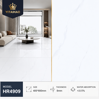 Carrelage en porcelaine poli 400x800mm, aspect marbre, brillant, rectifié, pour murs et sols, chambre, salon, villa, garantie 5 ans