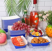 Paniers alimentaires jetables sur le thème de la tasse de football 12 pièces Boîtes de repas de fête de football Plateaux