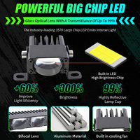 Foco Delantero Súper Brillante para Moto y Coche, Luz LED Bicolor Blanca y Amarilla, Foco Ultrafino para Motocicleta 9V-24V 3000K 6000K IP67