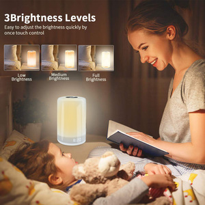 Simulated Sunrise Wake Up Light Round Warm Light USB Night Light For Bedroom Eye Protecting Desk <b>Lamp</b> With <b>Touch</b> Control - Product Image 1