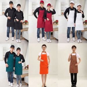 ผ้ากันเปื้อนยาวแบบปรับได้สำหรับพนักงานร้านอาหาร ครัว ทำจากผ้าฝ้าย 100% สำหรับร้านเบเกอรี่ บริการอาหาร กันน้ำ สำหรับทำอาหาร - Product Image 2