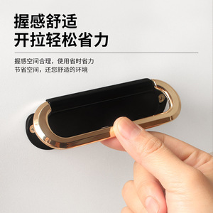 Modern Minimalist Zinc Alloy Cabinet Handle Oval Drawer Wardrobe Furniture Handle Antirust Plating - Product Image 3