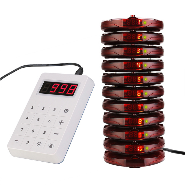 Wireless Vibration coaster guest Paging System calling Bell System for Restaurant Fast Food Dessert Shop Dining Retekess TD158