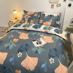 Nhà Máy Bán Buôn Sang Trọng Nhà Dệt Vàng Mô Hình Bộ Đồ Giường Đặt 100% Bông Nhiệt đới Lá In Comforter Bìa Bộ Đồ Giường Đặt - Product Image 3