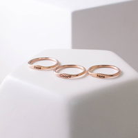 Drops hipping Edelstahl Stapelung Skinny Name Ring Blank Gravur Benutzer definierte personal isierte Ring für Frauen