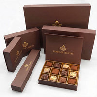 Boîte cadeau en papier chocolat brun foncé personnalisée en gros pour bonbons, anniversaire, mariage, fête, emballage de barres chocolatées, boîte à chocolat de luxe