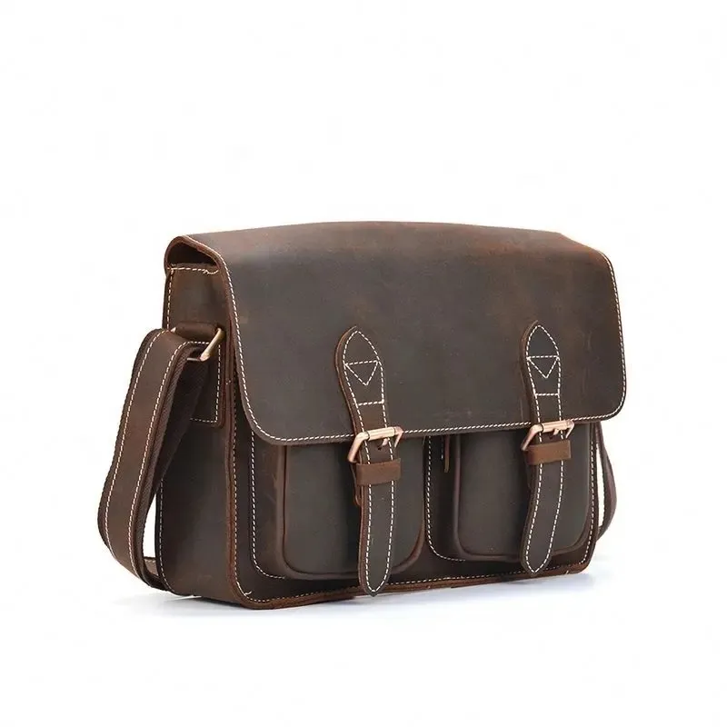 Messenger Shoulder Crossbody Men Bags Wholesale Classic Fashion Office Practical Vegan Leather Vintage Guangzhou Brown