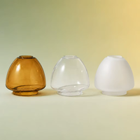 Abat-jour en verre soufflé à la main, ambre opale transparent, pour éclairage de café, restaurant, hôtel
