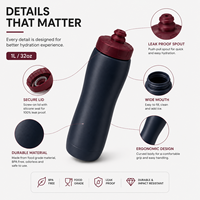 Bouteille d'eau de sport 1000 ml en gros, OEM ODM, couleur personnalisée, pour la gym et le cyclisme
