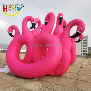 Udara besar mengisi pintu masuk pernikahan gerbang pink flamingo lengkungan tiup