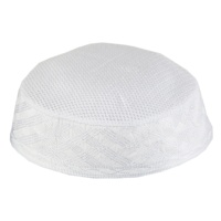 Chapeau blanc en maille brodée au crochet, style arabe, Dubaï, Malaisie, Indonésie, pour hommes, bonnet de prière musulman en filet, vente en gros