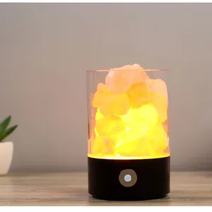 Hot Selling Crystal Salt Lamp Rock Air Purifier Night Light for Kids Home Bedroom original Himalayan Salt Stones USB Night Light