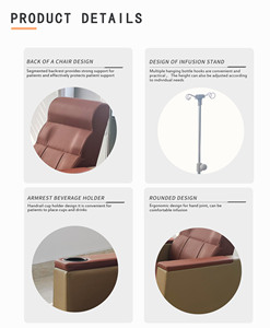 ORP-AE09 PU Modern hastane otomatik diyaliz infüzyon çok fonksiyonlu kemoterapi sandalyeler - Product Image 2