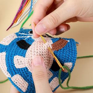 Portable 2 pièces grand grand oeil fil <span class=keywords><strong>repriser</strong></span> tapisserie aiguille <span class=keywords><strong>laine</strong></span> émoussé plié couture Crochet enfilage aiguilles pour artisanat - Product Image 3