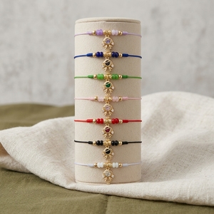 Vòng tay dây chuyền charm trẻ em mạ vàng 18k BC3054 có thể điều chỉnh, đính đá CZ mạ vàng, dành cho bé gái và bé trai, quà tặng bà, mẹ - Product Image 4