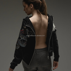 Fabricants de sweats à capuche zippés surdimensionnés en molleton de coton avec logo personnalisé OEM, broderie 3D et impression par transfert thermique - Product Image 1