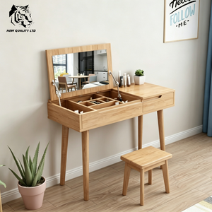 china wholesale good price customize large stock dropshipping new designed dresser table bedroom furniture wood mirror dresser - Product Image 4