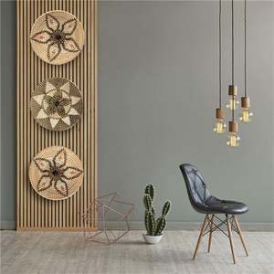 Colgador Grande De Plantas Boho Decoracion 100% Mimbre Pequena Mesa Dorada Para El Salon Tejida Rosa - Product Image 5