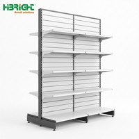 Étagère de présentation robuste en métal Highbright HBE-SR pour supermarché, 6 étagères solides, antidérapantes, autoportantes, revêtement en poudre époxy